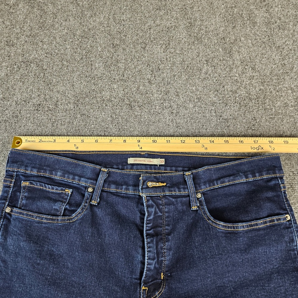 Levis 311 Shaping Skinny Jeans Dark Indigo Blue Denim 19626-0001 Womens 33x30 - Picture 5 of 12